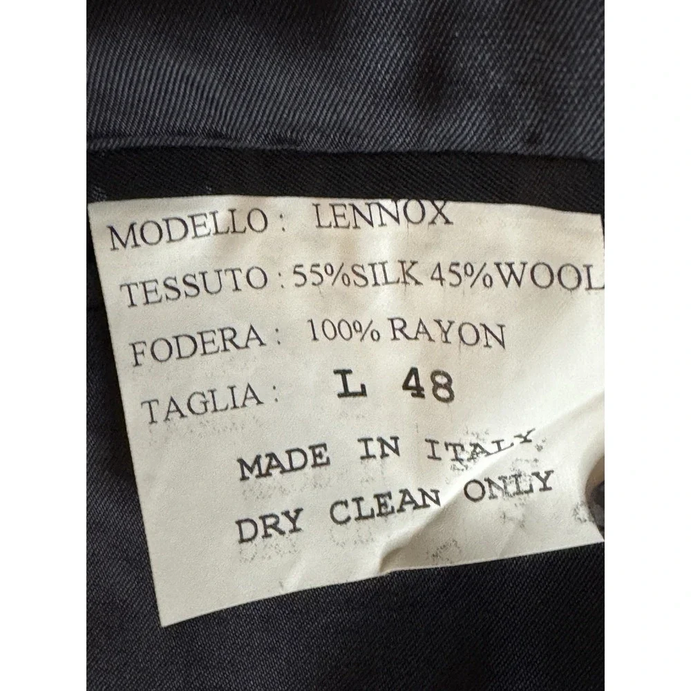 Lennox Italian Silk Wool Blazer 48L Gray Made‎ in Italy Mod Repair Button Incl